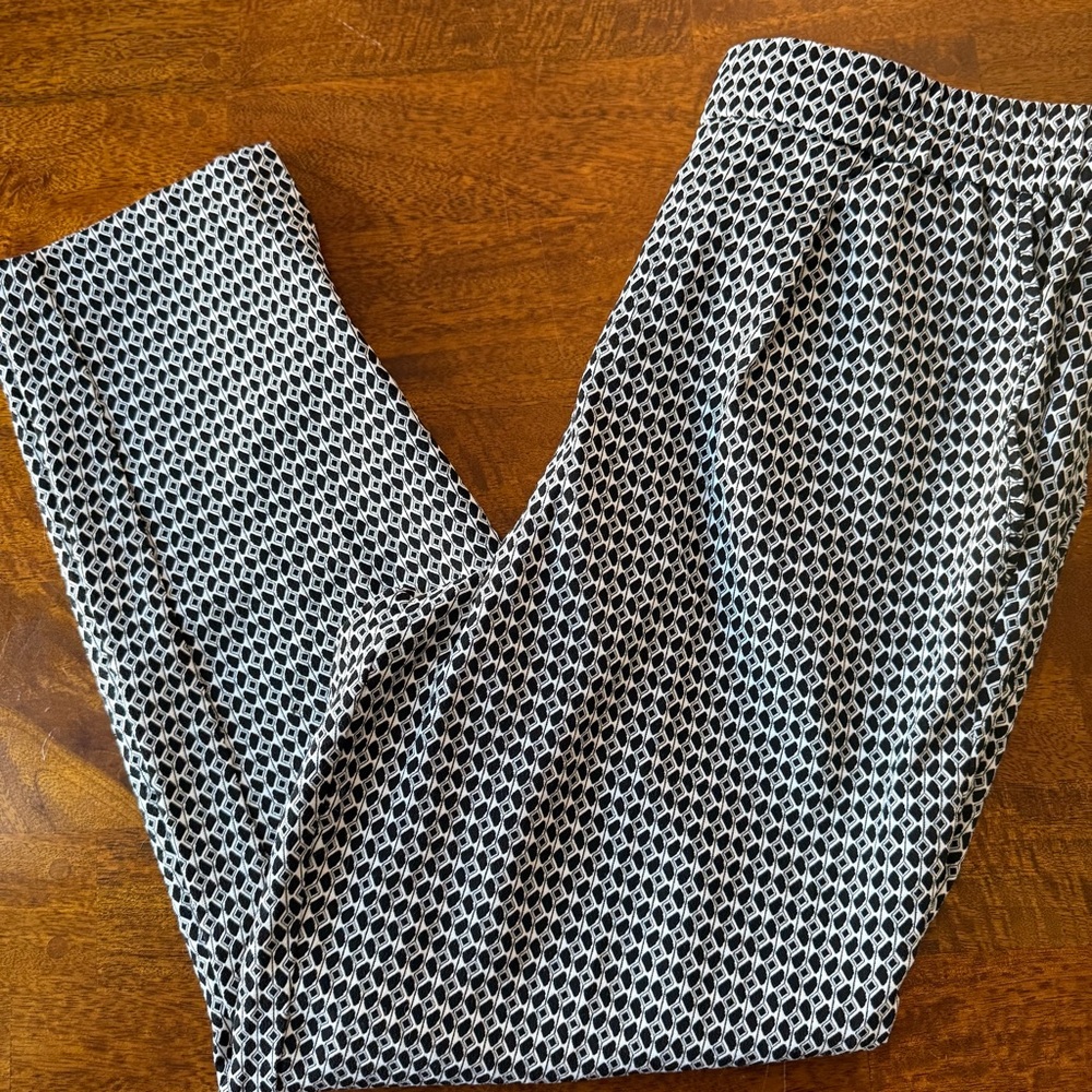 Anthropologie Black and White Patterned pants